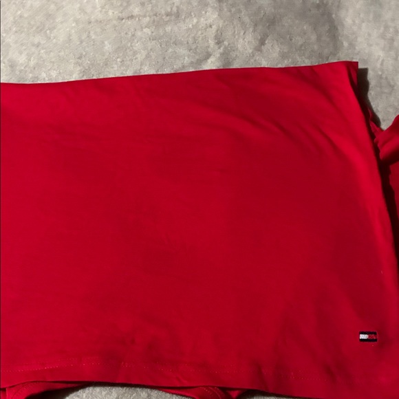 Tommy Hilfiger Bold Red V-Neck Tee - Picture 2 of 4
